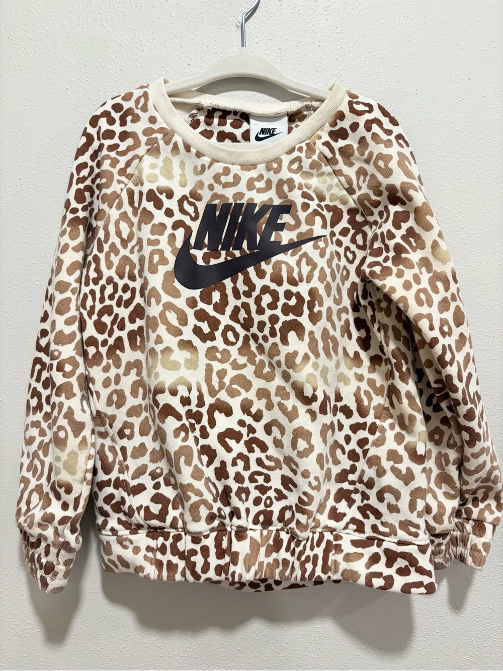 Nike 4T girls leopard print fleece sweatshirt
